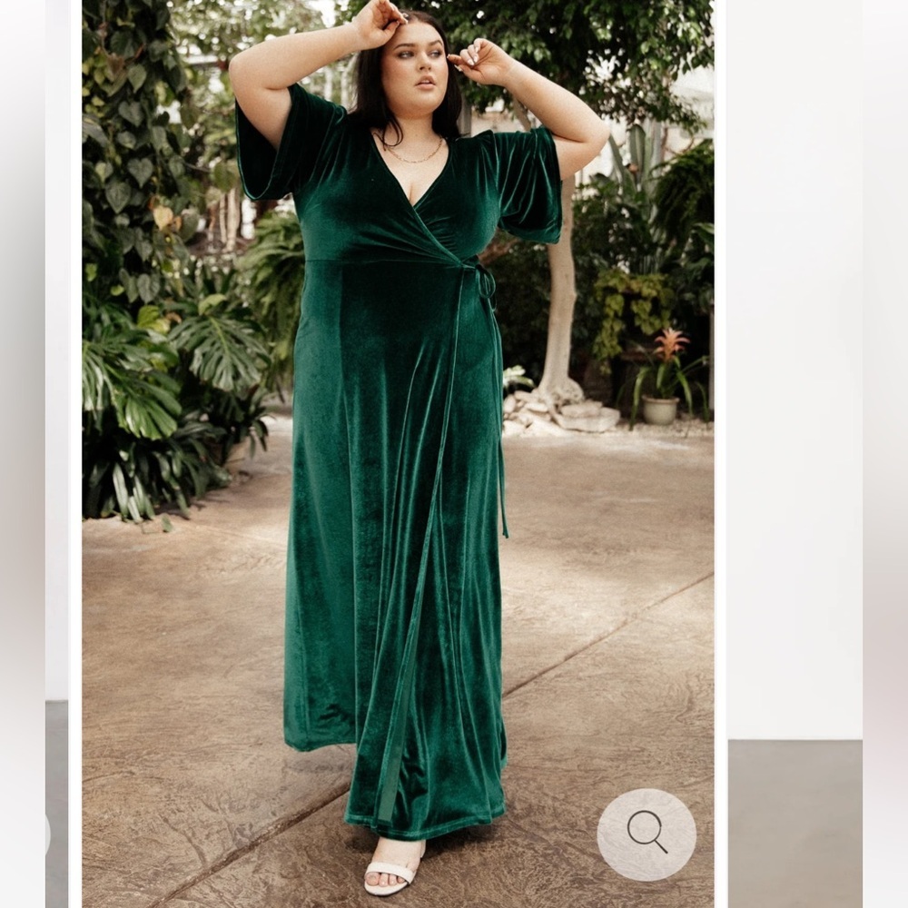 Baltic Born Deep emerald Green Maxi Dress witchy whimsy goth 1X - Picture 3 of 16